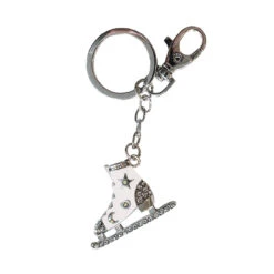 Jerry's 1285 Enamel & Crystal Skate Keyring & Bag Clip -Swarovski Store 1285 White 14153.1681152134